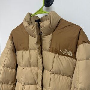 The North Face Beige and Brown Quilted Jacket
